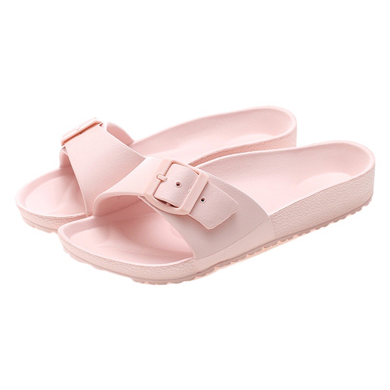 Eva Single Buckle Slippers Summer Fashion Fresh Simple Style Women's Non-Slip Waterproof Heightening Open Toe Slippers Wholesale