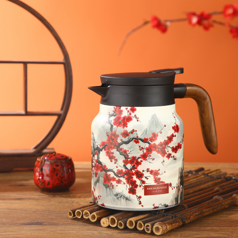Picture of New super large capacity 316 stainless steel stewed teapot smart household pot handle insulation pot gift pot