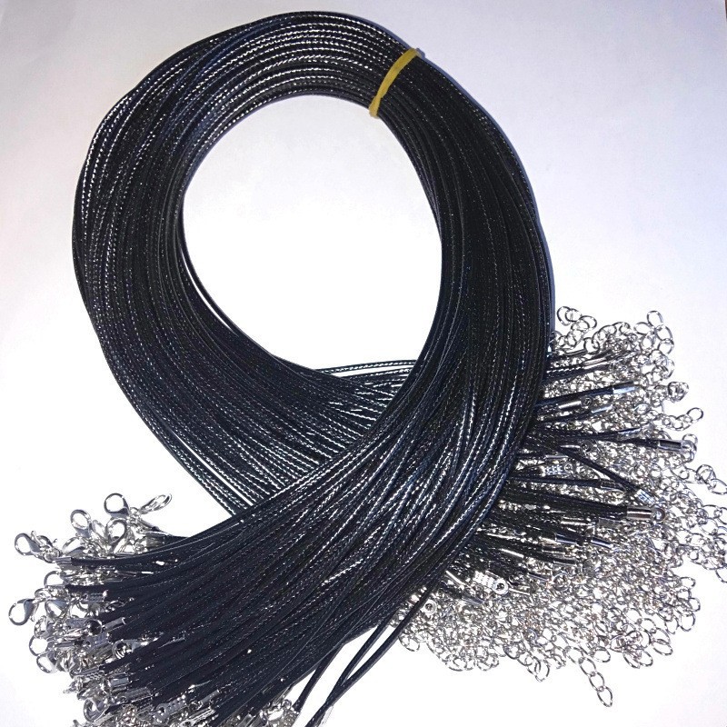 Picture of D Jewelry Accessories DIY Necklace Rope Lobster Clasp Leather Rope Korean Wax Thread Necklace Rope Black Leather Rope Pendant Pendant Rope