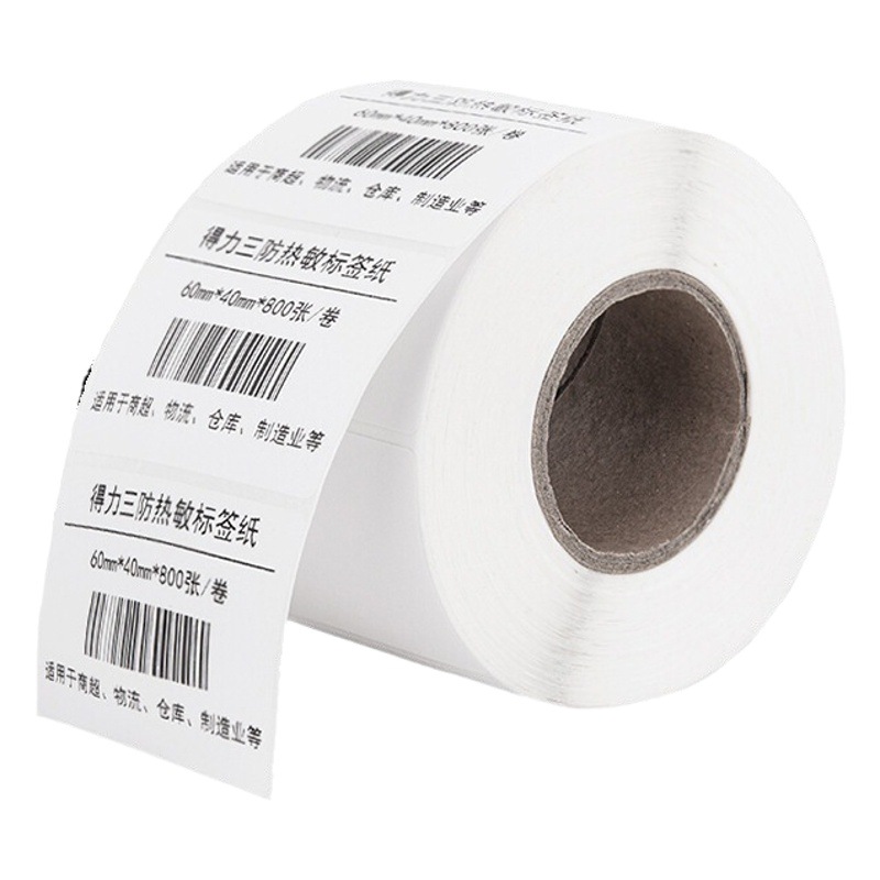 Deli Three-Proof Thermal Label Paper Printer Self-Adhesive Price Label Printing Paper Amazon Barcode Paper Sticker