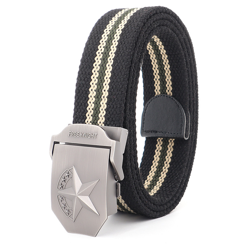 Picture of Thickened alloy camouflage canvas belt men's smooth buckle student leisure outdoor pants belt tactical military training wholesale
