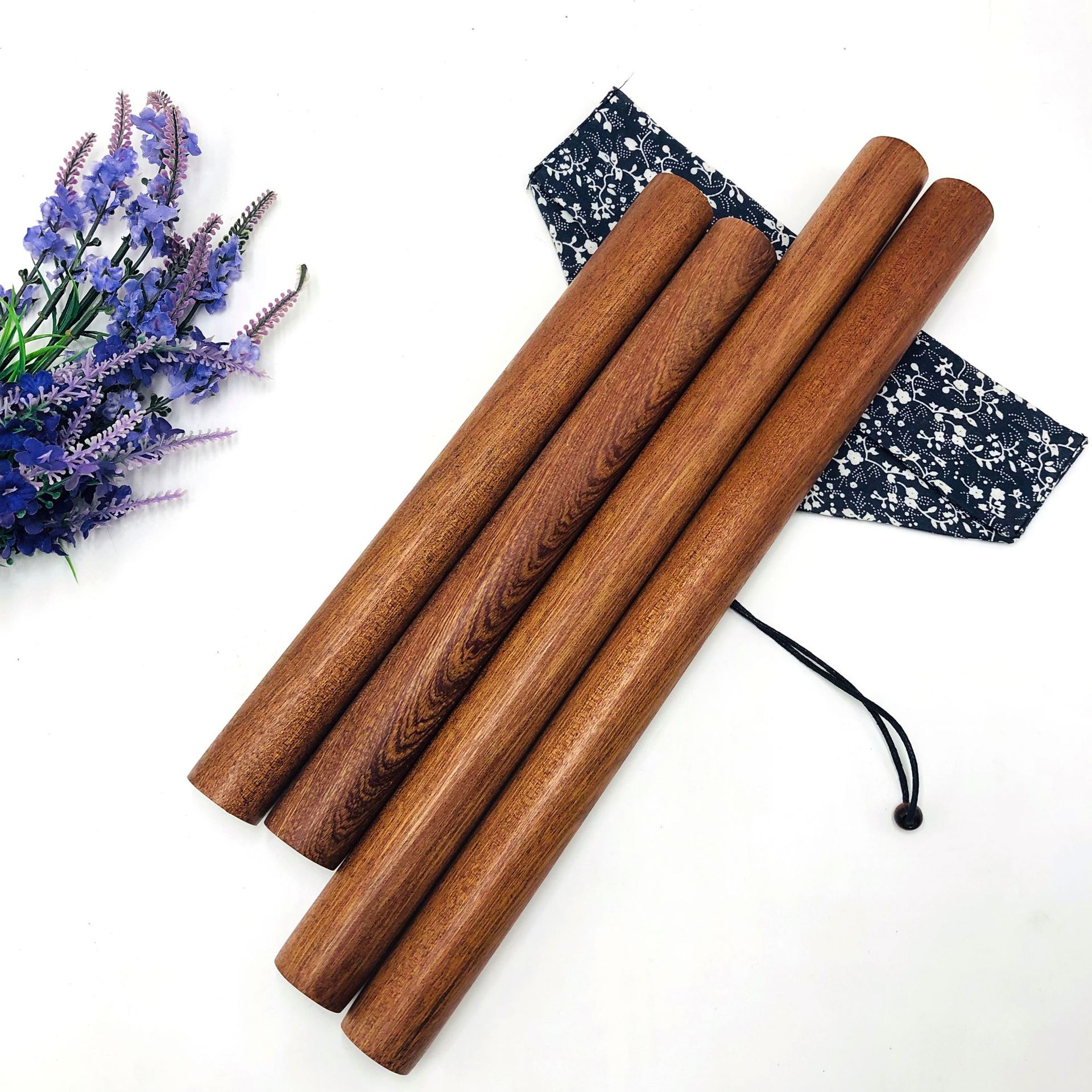 Picture of Haoyuan black sandalwood rolling pin manufacturer wooden rolling pin solid wood non-stick flour stick kitchen baking tool