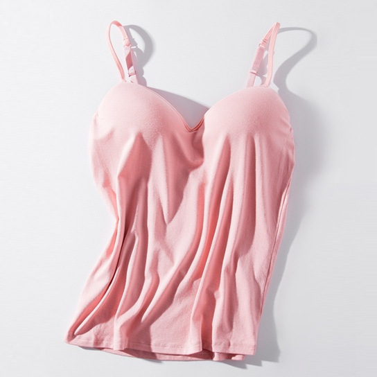 Picture of One-piece Sports camisole with chest pad modal solid color bra-top rimless Japanese base shirt