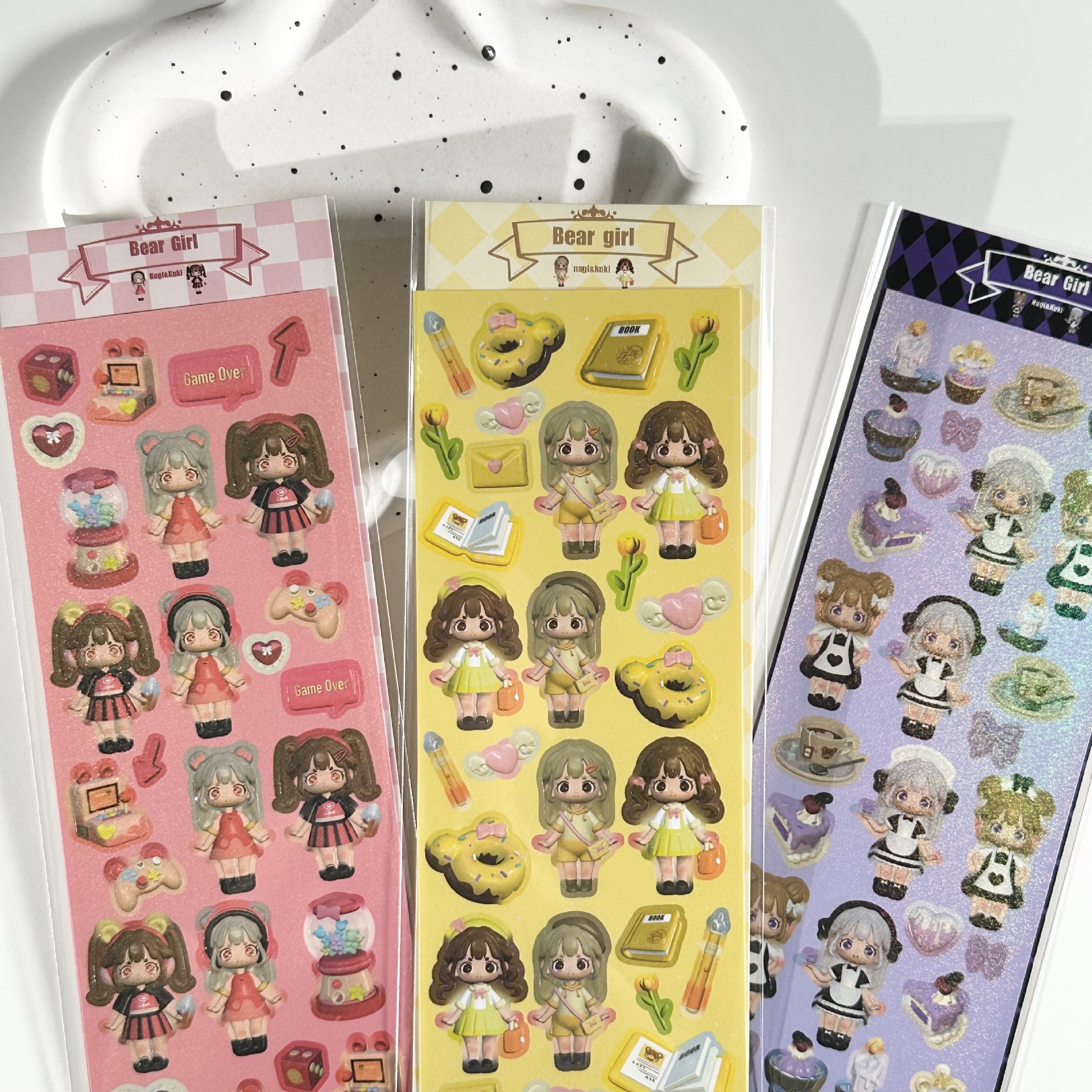 Picture of Coisini original 3d modeling little girl sticker ins Korean cute laser goo card hand account sticker wholesale
