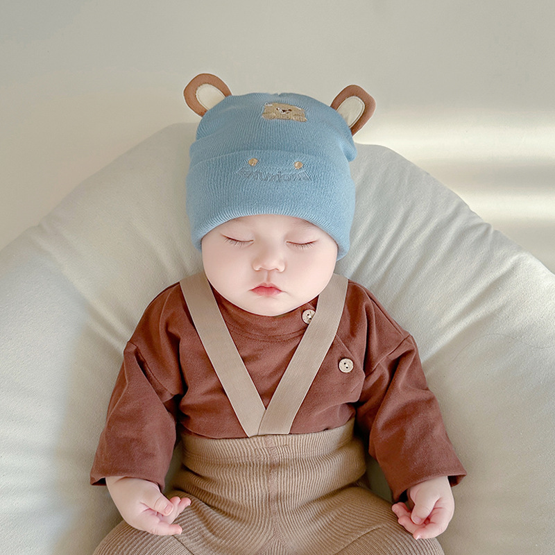 Picture of Katu Bear Infant Hat Spring & Fall 3-6-12 Months Male and Female Baby Pullover Hat Cotton 100-Day Sleeping Hat