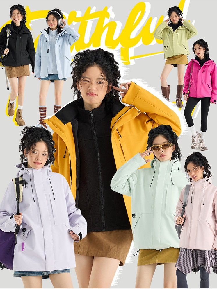 Jacket Women's 2025 New Three-In-One Outdoor Small Windproof and Waterproof Mountaineering Hiking Hard Shell Jacket for Men