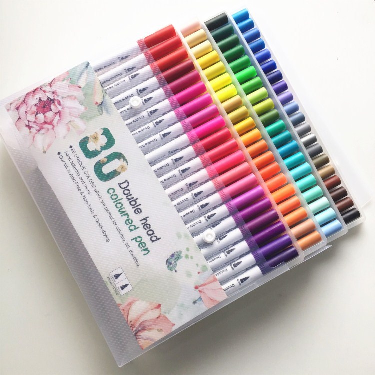 Picture of Amazon Double-Headed Hook Pen Color Marker Pen Soft-Head Watercolor Pen Art Supplies Children's Gift Painting Set