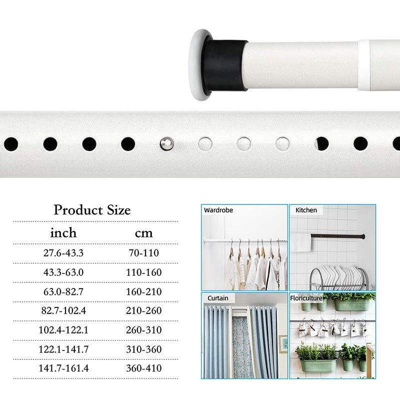 Picture of ✅ Telescopic Rod 2m - 5m [Border] Clothes Drying Rod Shower Curtain Rod No Punching Telescopic Rod Curtain Rod Hanging