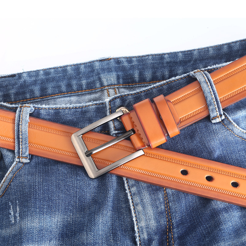 Picture of New European and American casual Joker men's pin buckle belt PU washed microfiber belt pants belt stall supply wholesale