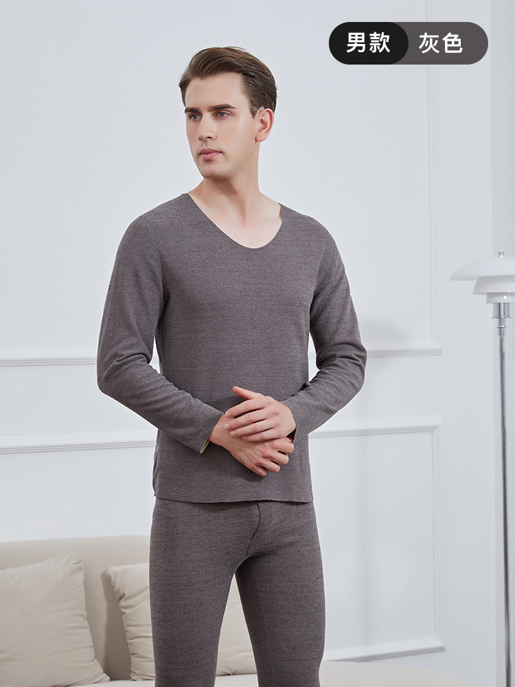 Picture of Ab Face Velvet Thermal Intimates for Men 2025 Autumn and Winter Constant Temperature Heating Thickeneded Silk Wool Autumn Clothes and Long Trousers Set for Women
