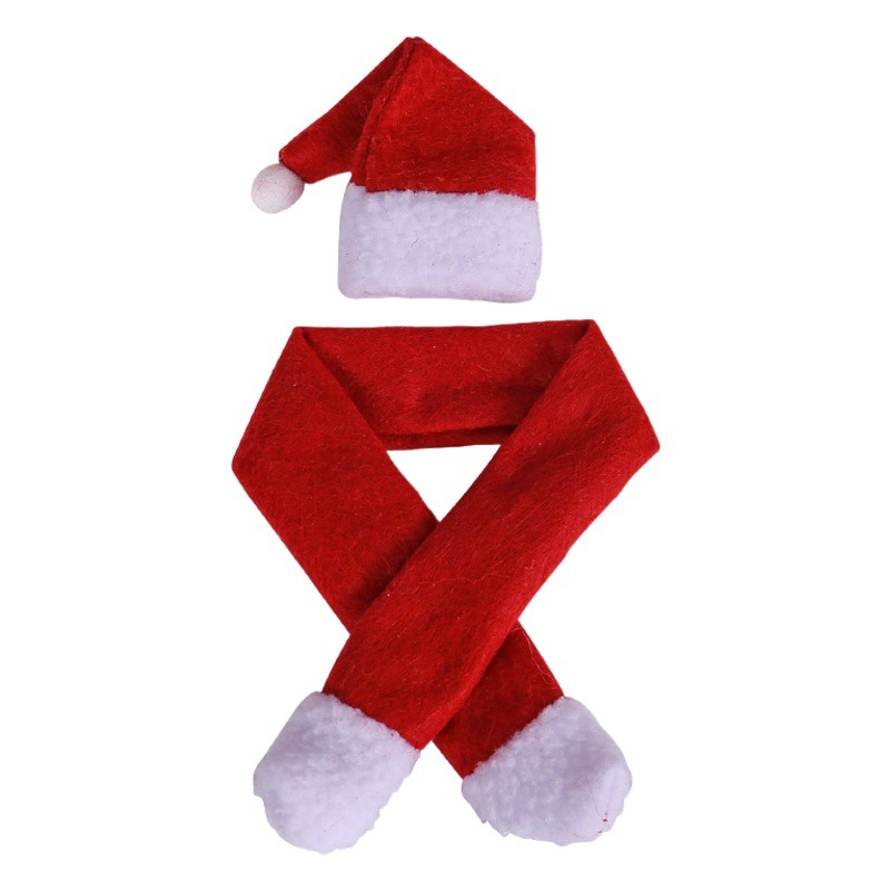 Christmas Creative Home Supplies Non Woven Scarf Hat Wine Bottle Decoration Christmas Wine Bottle Set Decoration Wholesale