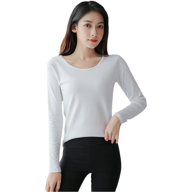 2024 Autumn and Winter Modal Bottoming Shirt Women's Large Size Long Sleeve T-Shirt Women's Autumn Clothes Round Neck Easiest for Match Thin Top
