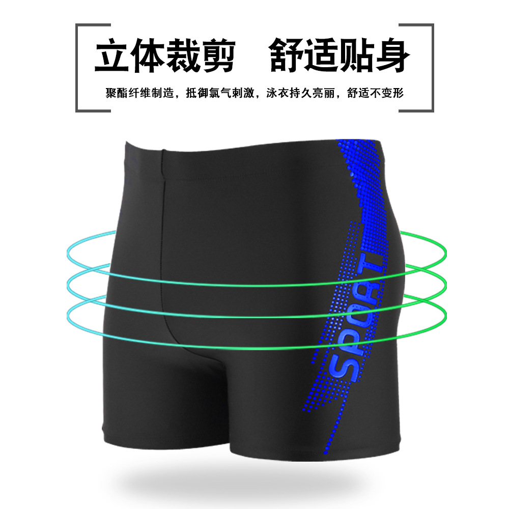 Picture of Factory direct new swimming trunks boxer adult swimming trunks plus fat swimming trunks men's high waist conservative swimsuit