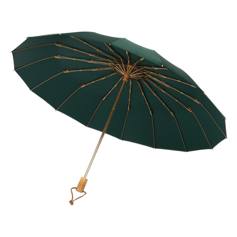 Three-fold Umbrella Robust Retro 16-bone Folding Sun Umbrella Sunny and Rain Dual-use Umbrella Women Sunscreen Sunshade Umbrella Customized Advertising
