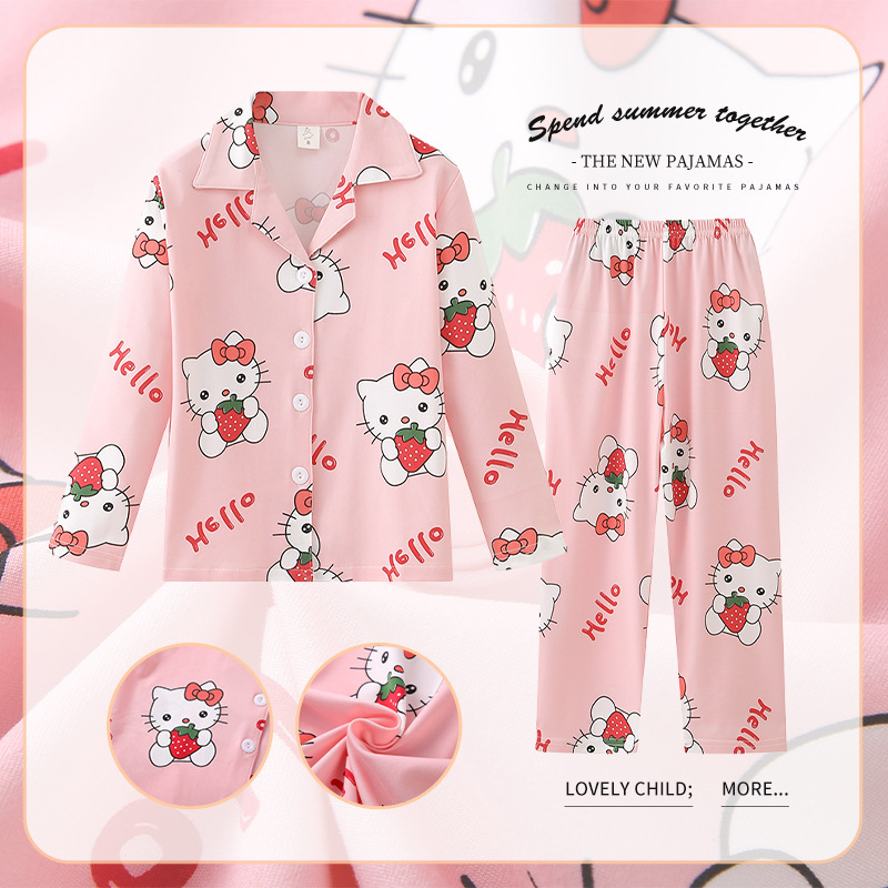 Picture of South Korea children's clothing spring and autumn children's home clothing suit summer long sleeve pajamas women's casual home clothing women's children's clothing wholesale