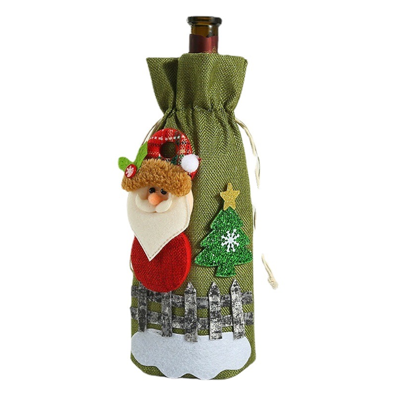 New Christmas Party Supplies Christmas Decorations Old Man Red Wine Bag Christmas Decals Decorative Wine Bottle Set