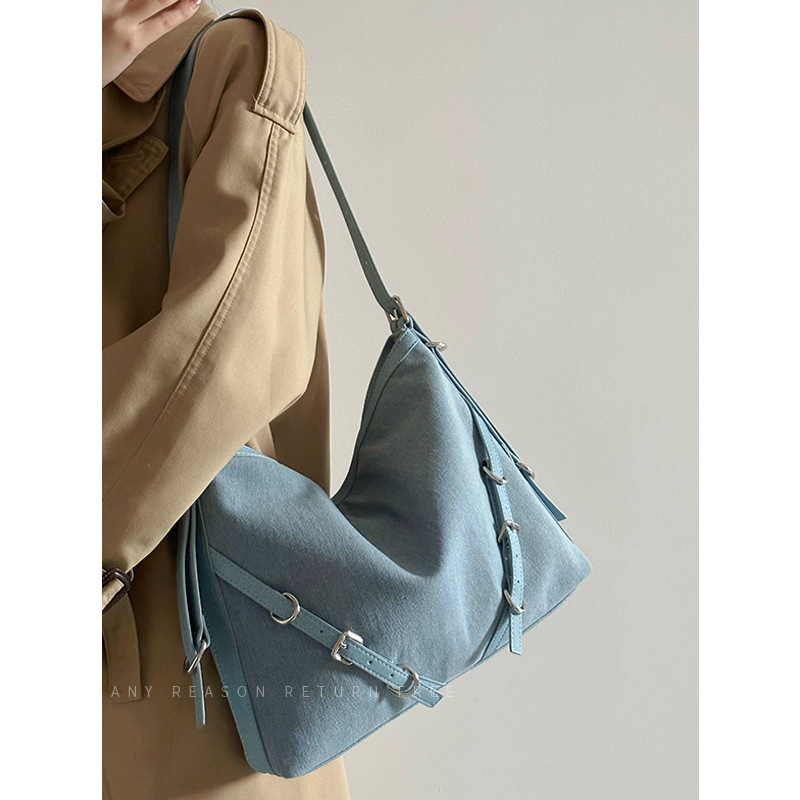 Picture of Denim large capacity tote bag for women 2023 new niche design underarm commuter all-match shoulder messenger bag