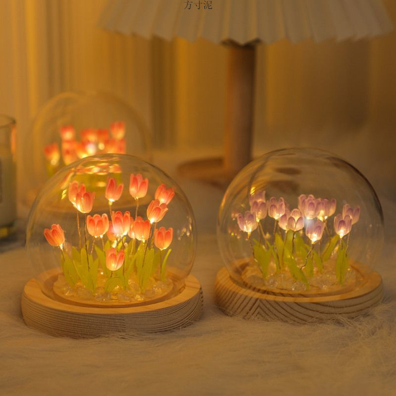 Tulip Nightlight Flower Sea diy Handmade Material Birthday Gift Girl's Best Friend to Girlfriend Practical Finished Product