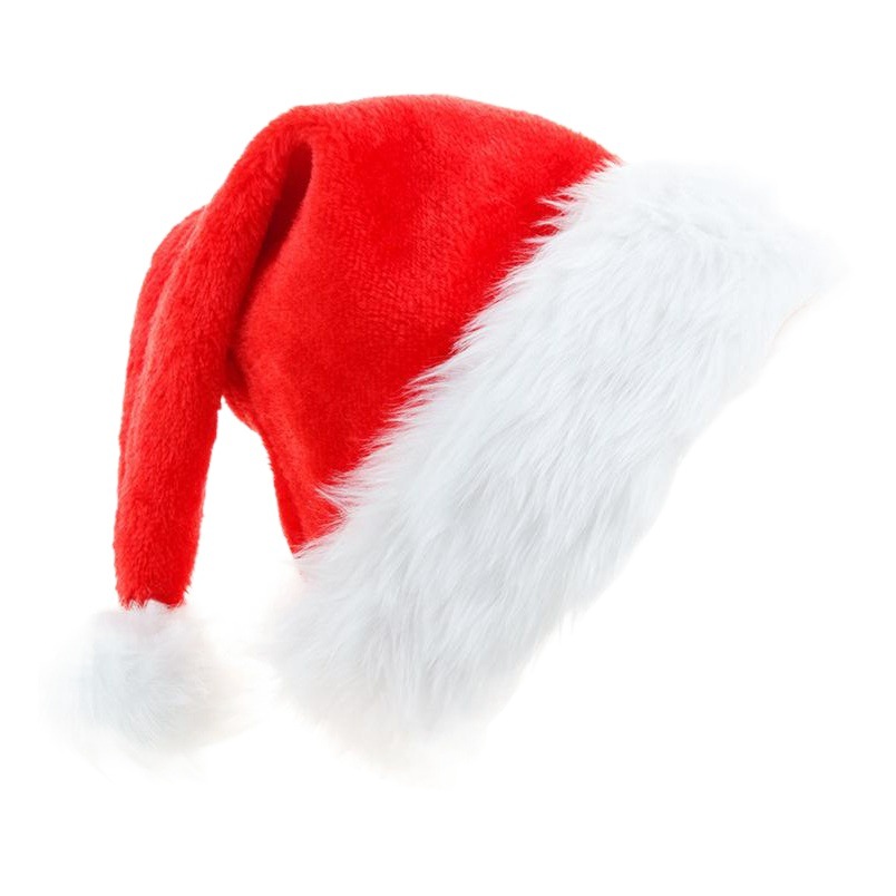 Christmas decoration new Christmas hat 2022 plush red and white Santa Claus hat extra large thickened big ball hat