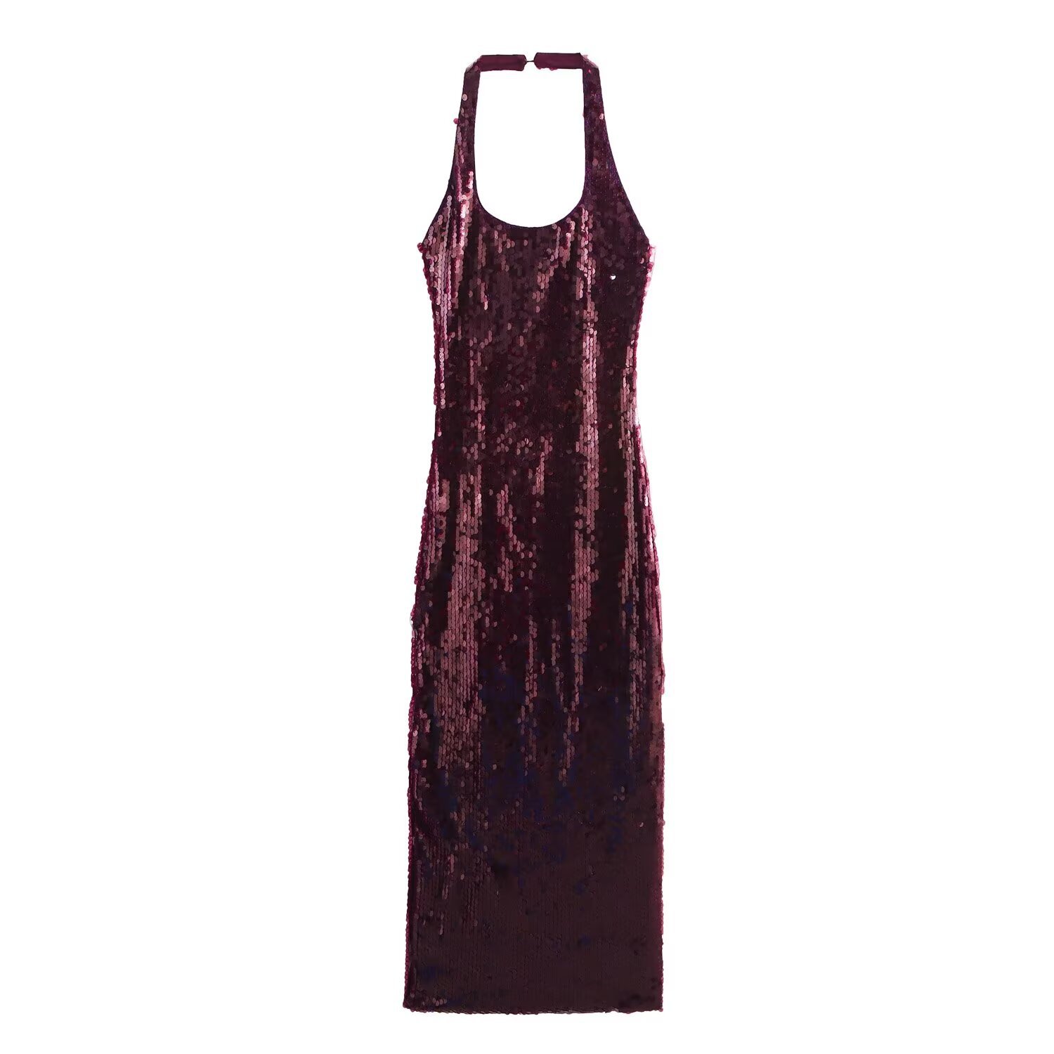 ZA cross-border women's clothing wholesale European and American style new slim slimming beads hanging neck backless dress 5063806