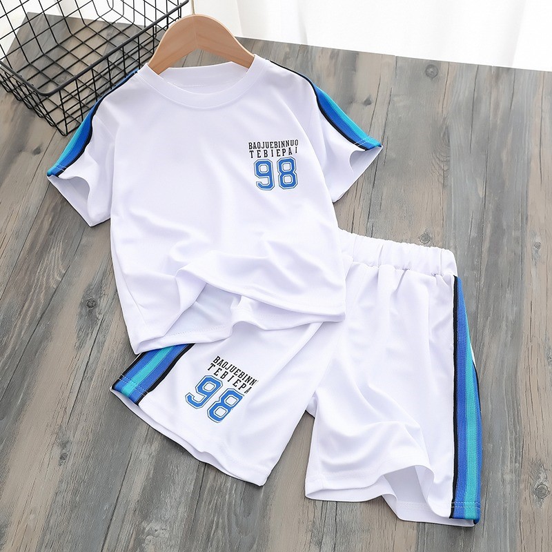 Picture of Children's Short-sleeved T-shirt Suit Summer Women's Men's Baby Class Clothes Casual Trendy Quick-drying Sportswear Training Clothes Football Clothes