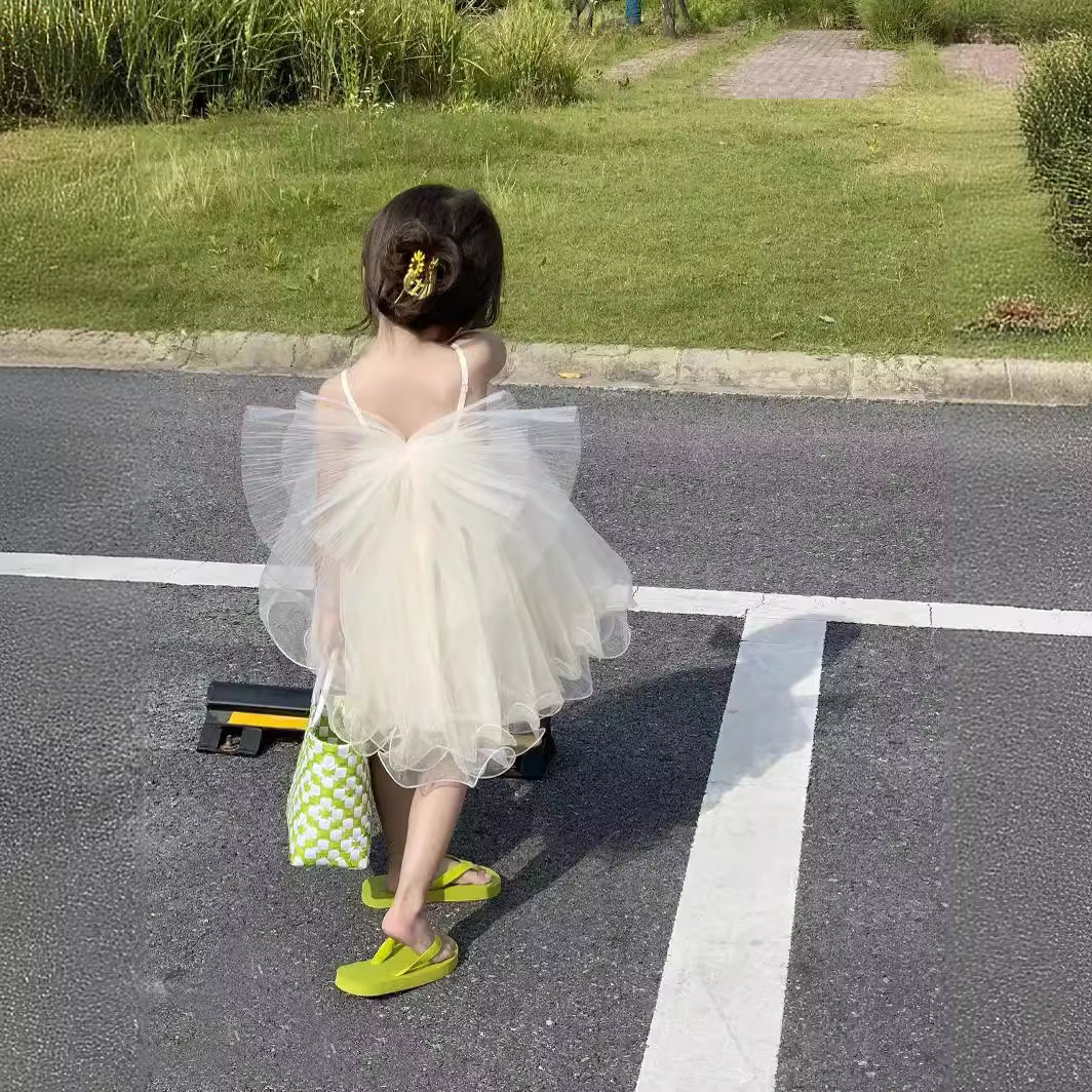 Picture of South Korea Children's Wear 2024 Spring and Autumn Summer Instagram Girls Big Bow Wings Slip Skirt Fairy Skirt N89
