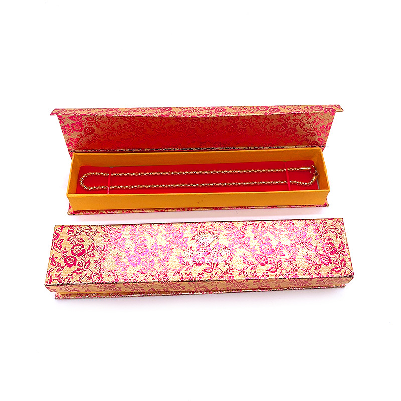 Gold flower necklace box jewelry packaging box necklace box printing pendant carton jewelry Jade storage bracelet box