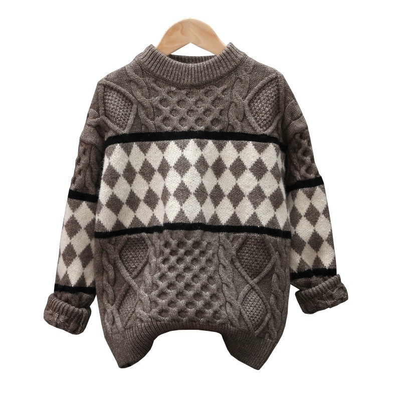 Picture of Boys' Casual Sweater Autumn and Winter 8 to 12 Years Old Winter Wear Warm Knitwear Sweater Children's Base Shirt