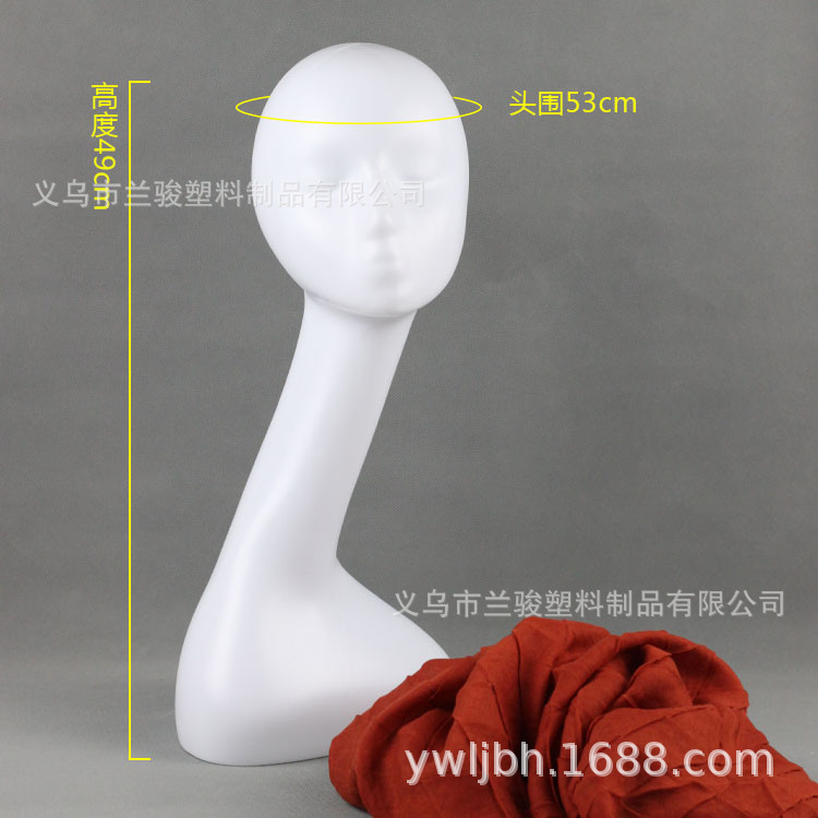 Picture of Plastic female model head dummy head female head model display silk scarf head model abstract head wig hat scarf display stand