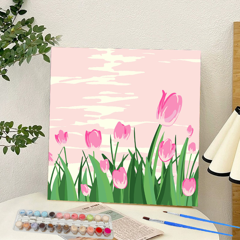 Picture of Digital oil painting landscape Dafen village hand-painted mathematical oil painting coloring painting oil painting flowers flower oil painting wholesale
