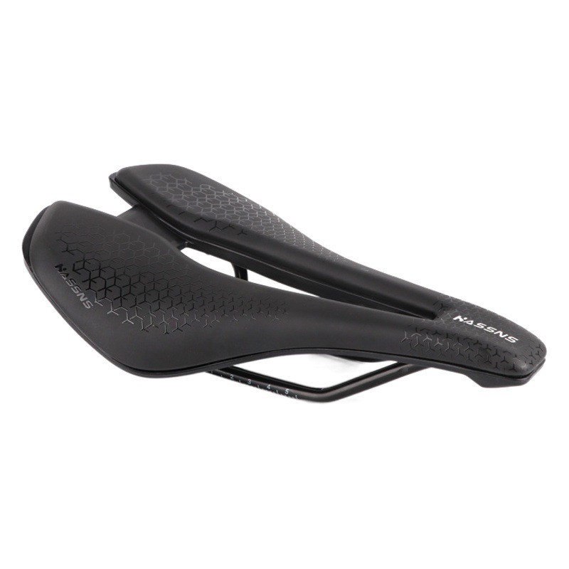 HASSNS Mountain Bike Hollow Cushion Road Bike Multi-color Short Nose Saddle Breathable Comfortable Silicone Seat Bag