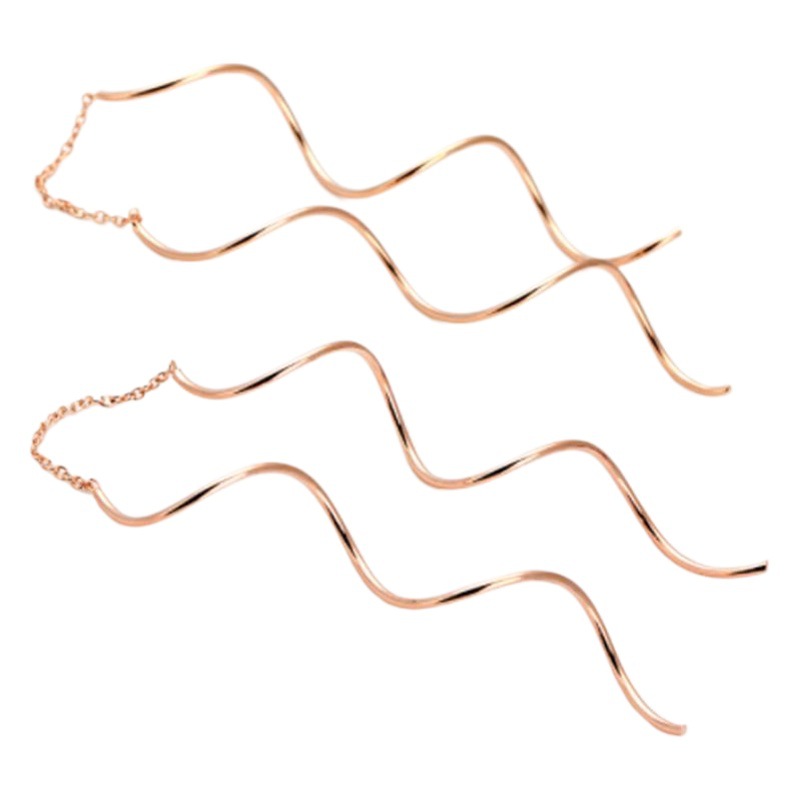 Korean Style S-Shaped Long Tassel Ear Wire Curved New Fashion Twisted Spiral Earrings for Women Export New Product Hot Sale