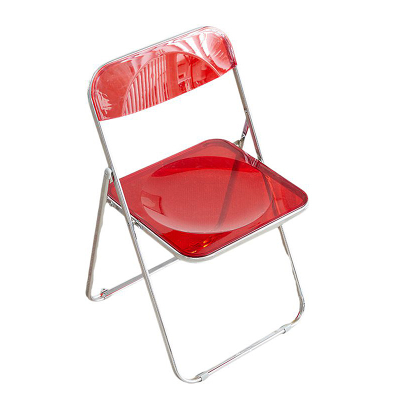 Picture of Transparent Internet celebrity chair acrylic folding chair simple photo shop stool ins makeup dining chair for home use