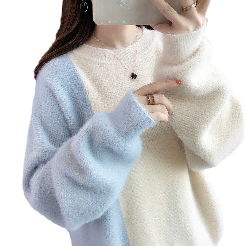 Sweater women's autumn and winter 2024 new popular outer wear western style loose lazy style gentle thickened top