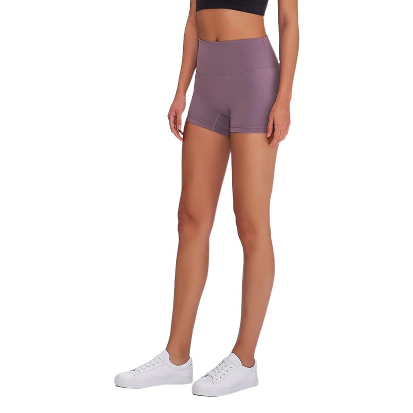 Spring and summer new no awkward line yoga shorts women's double-sided sanding training running sports three-point hot pants S2046