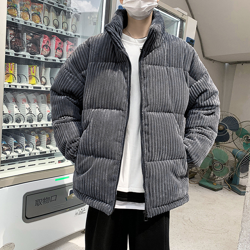 Picture of Corduroy cotton-padded coat men's winter Korean style trendy handsome youth loose fleece-lined thickened trendy brand cotton-padded coat top