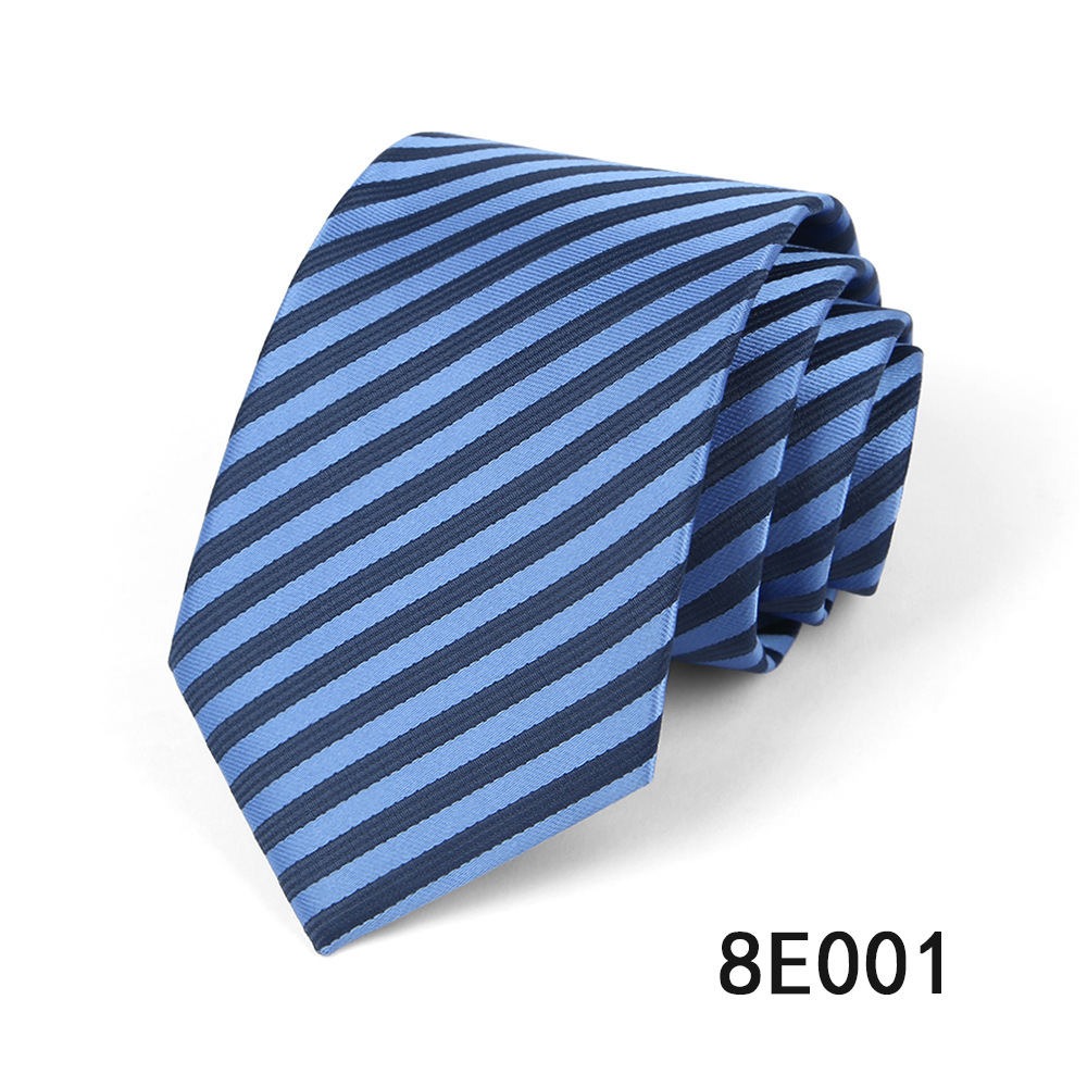 Picture of Men's Tie Business Casual Stripesd Tie 8cm Polyester Jacquard Embroider Print Tie Wholesale Formal Wear