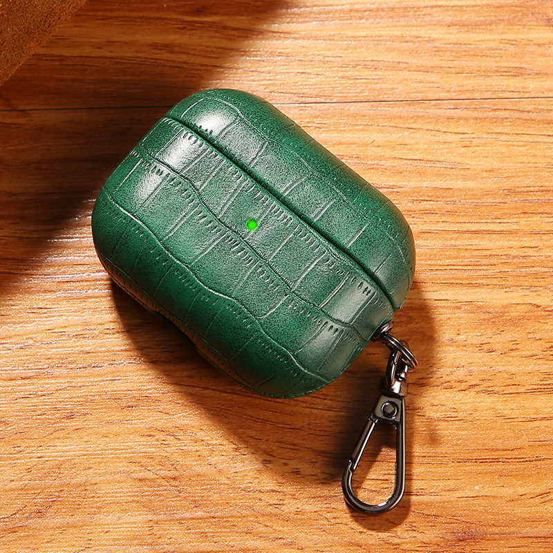 Picture of For Airpods leather case PU crocodile pro protective shell 2 generation Apple wireless Bluetooth headset cover