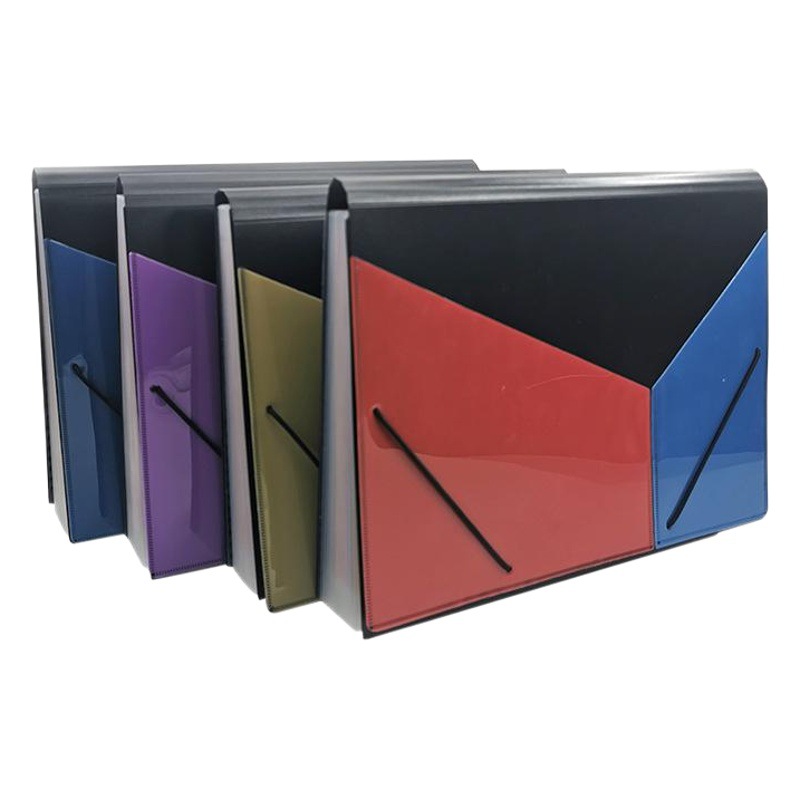 Three-Sided Sealing 13-Compartment Accordion File Folder A4 Document Folder Student Plastic Test Paper Sorting Folder Storage Bag Cross-Border Hot Sale