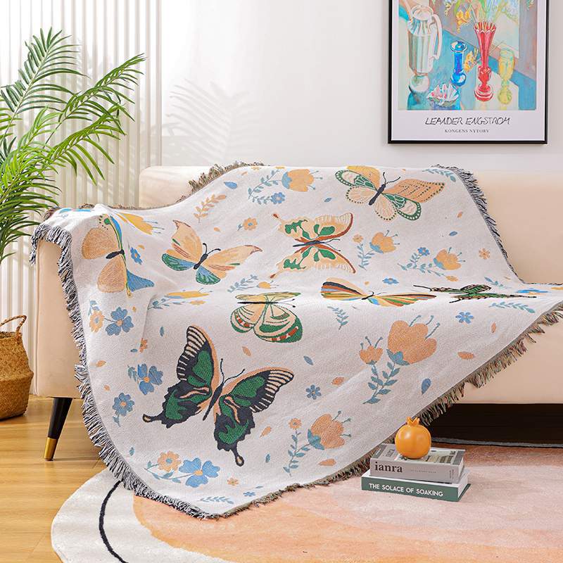 Picture of ins style illustration line blanket camping blanket leisure blanket nap blanket blanket American sofa blanket picnic blanket bed blanket