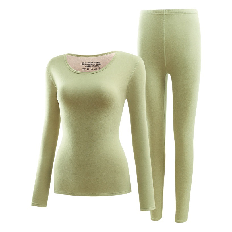 Class a Cashmere Silk Thermal Underwear Women's Round Neck Seamless Autumn and Winter Suit Couple Autumn Clothes and Long Pants Men and Women