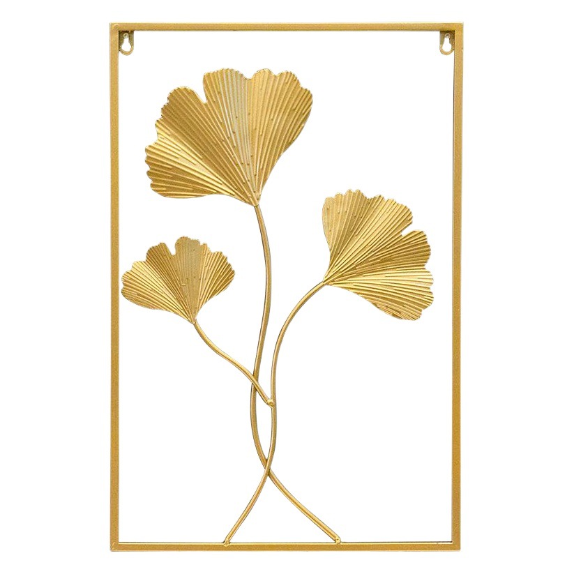Modern Simple Iron Leaf Hanging Painting Decorative Painting Cross-Border Fresh Hotel B&B Restaurant Living Room Sofa Background Wall
