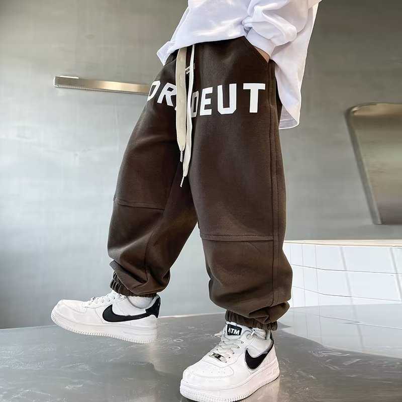 Men's Handsome Lazy Fashion New Pants Trendy Casual Children's Wear Hong Kong Style Ankle-length Pants Trendy Brand Korean Style Trendy Pants