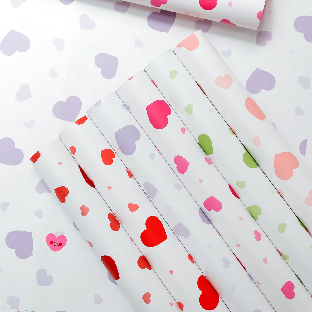 Thickened Ouya Paper Heart Series Flower bouquet Wrapping Paper Waterproof Thickened Paper for bouquet Diy Material