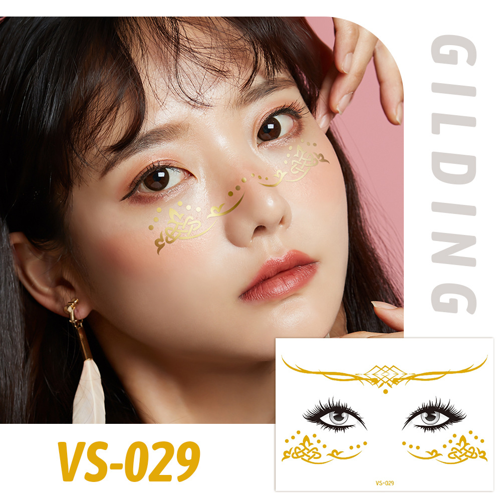 Picture of Cross-border Supply Waterproof Bronzing Electric Syllable Tattoo Sticker European and American Carnival Party Face Sticker Masquerade Freckles