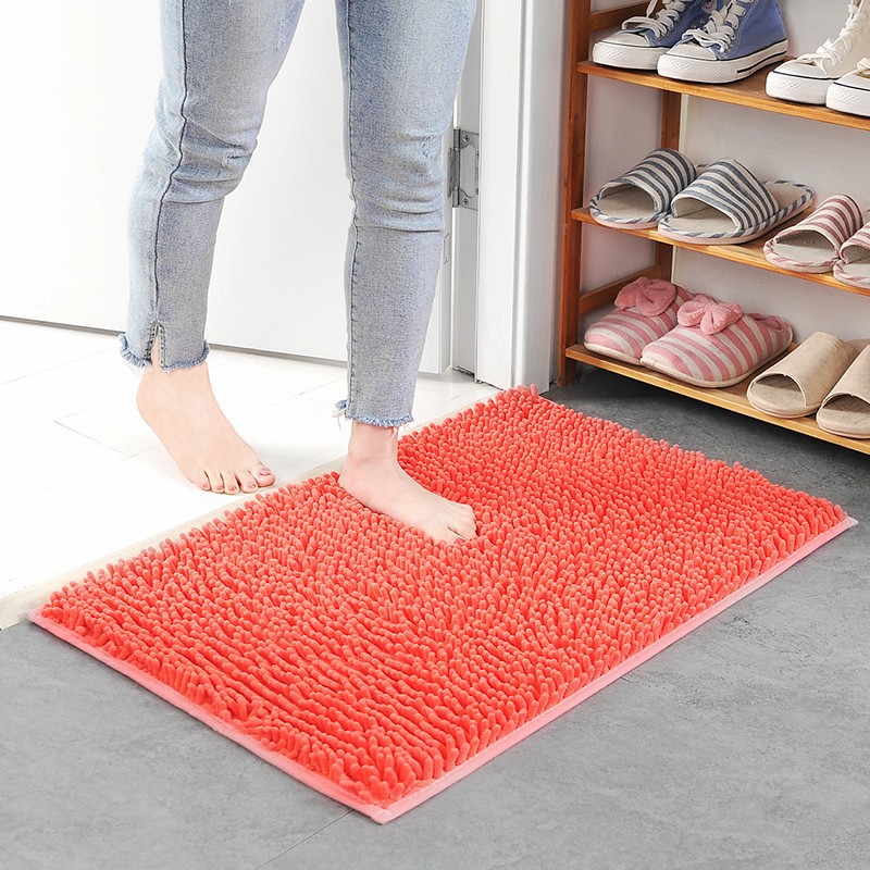 Picture of Floor Mats Wholesale Chenille Long Hair Floor Mats Bedroom Kitchen Living Room Carpet Bathroom Entrance Water-Absorbent Non-Slip Floor Mats