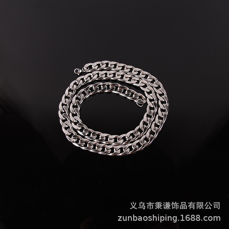 Picture of Titanium Steel Cuban Necklace Nk Chain Men's Stainless Steel Necklace Women's Sweater Chain European and American Hip-Hop DIY Jewelry Accessories