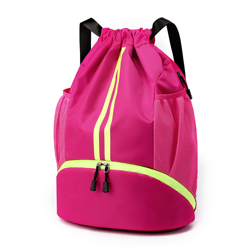 Picture of Basketball Bag Dry and Wet Separate Swimming Bag Bundle Pocket Drawstring Backpack Men's Basketball Bag Ball Bag Student Portable Schoolbag