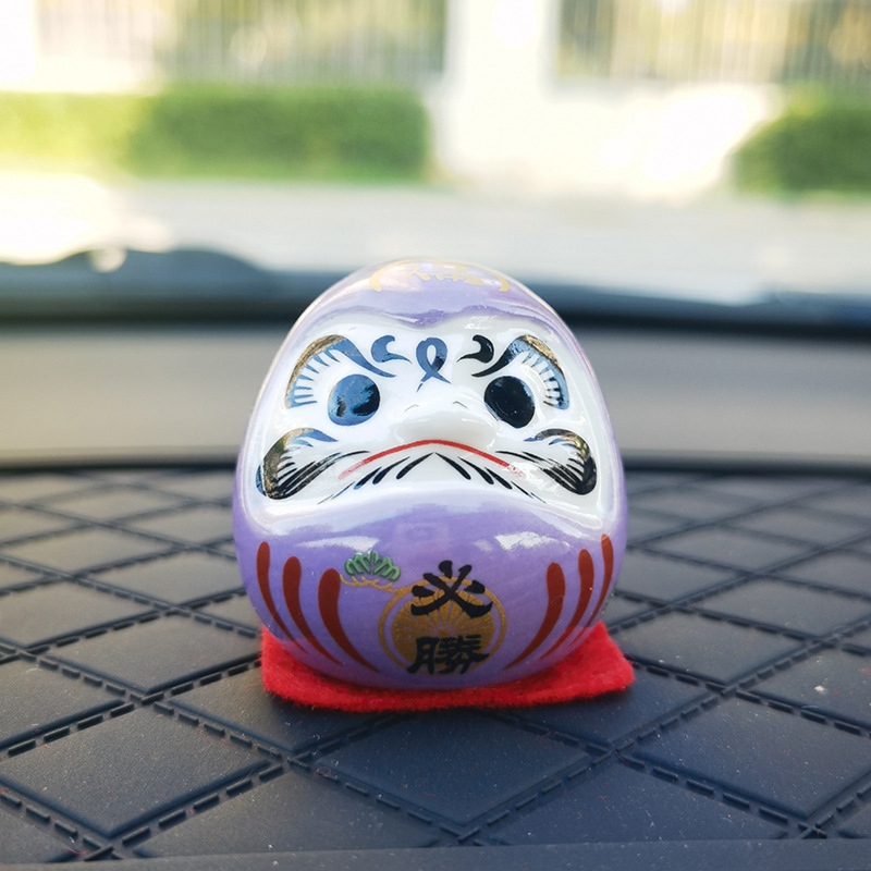 Picture of Japanese-style Dharma ornaments Japanese ceramic Dharma eggs Kaiyun Dharma trumpet mini lucky cat car decorations