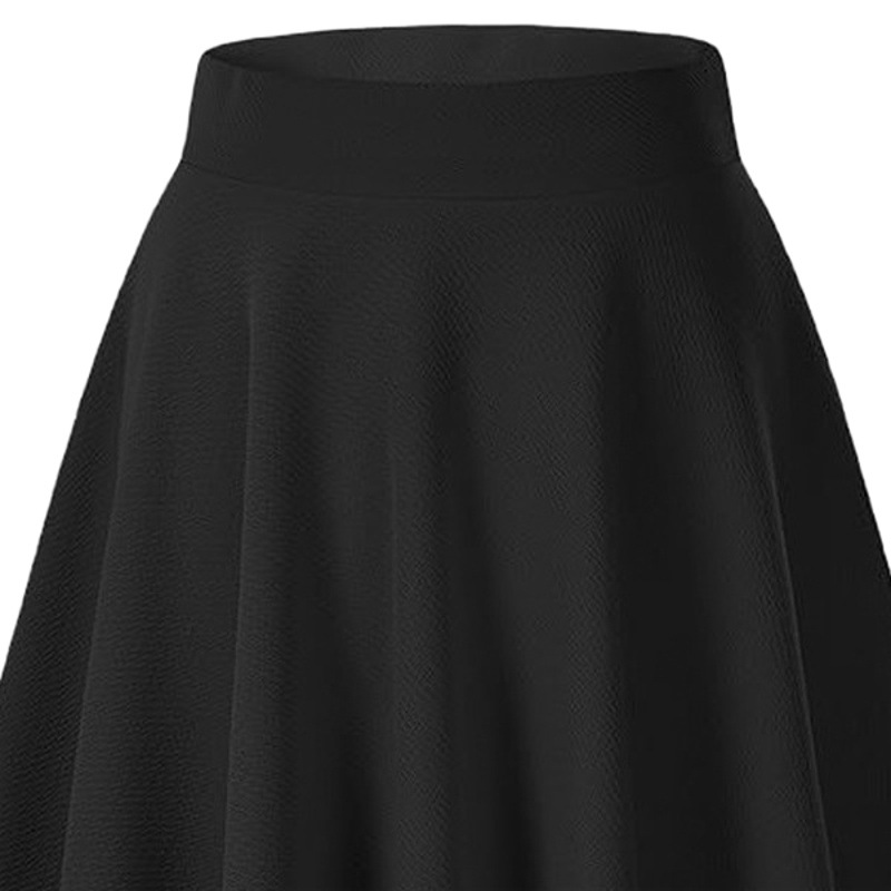 European and American Cross-Border Women's Large Size Half-Length Umbrella Skirt High-Waist Elastic Slimming Look Solid Color A-Line Skirt Mid-Length Skirt with Large Skirt